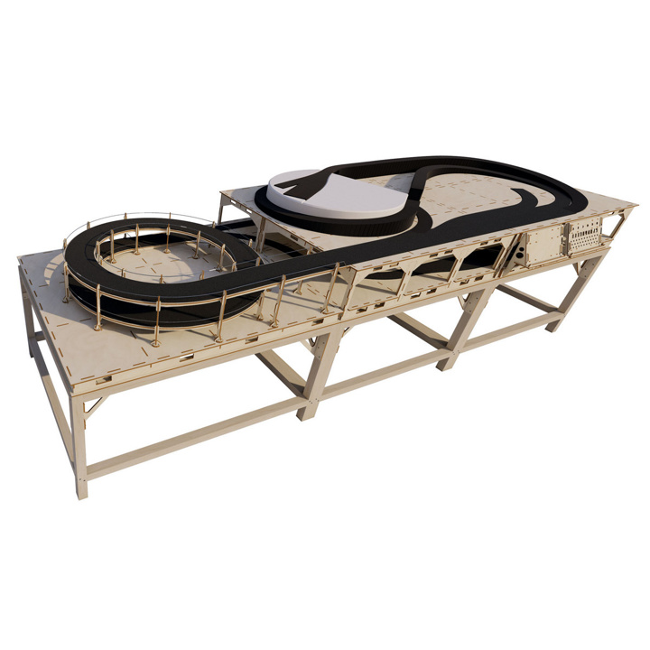 Hacker-Model HCT9403010M - H0 - I-Track Modellbahnbausatz für Märklin C, 3 x 1 m